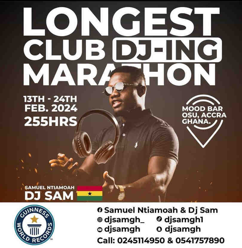 Dj Sam Sets Out To Break Guinness World Record For Longest Club DJ’ing